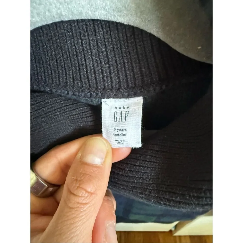 GAP 3T Boys Plaid Shawl Collar Sweater